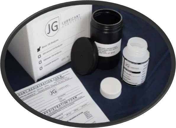 Fluid analysis sample bottles and lab registration form